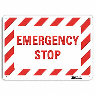 Rflctv Emergency Stop Sign 7x10in Alum