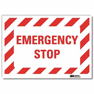 Reflective Emergency Stop Label 7x10in