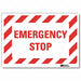 Reflective Emergency Stop Label 7x10in