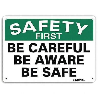 Safety Sign 7 inx10 in Plastic