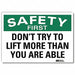 Safety Decal 10in x 14in Rflct Sheeting