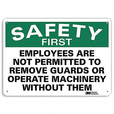 Safety Sign 10 in x 14 in Aluminum