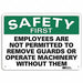 Safety Sign 7 inx10 in Plastic