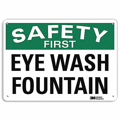 Safety First Sign 7 in x 10 in Aluminum