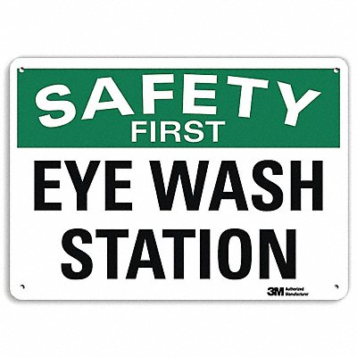 Safety First Sign 10 in x 14 in Aluminum
