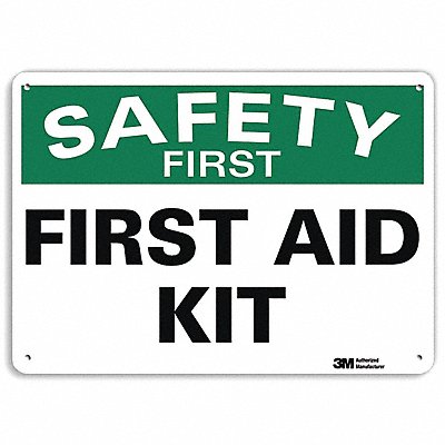 Safety First Sign 10 in x 14 in Aluminum