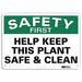Safety Sign 7 in x 10 in Aluminum