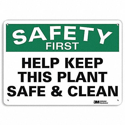 Safety Sign 10 in x 14 in Aluminum