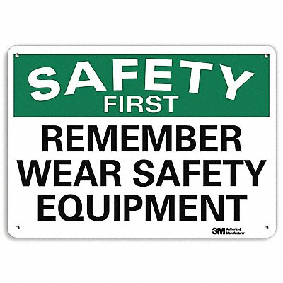 Safety Sign 10 in x 14 in Plastic