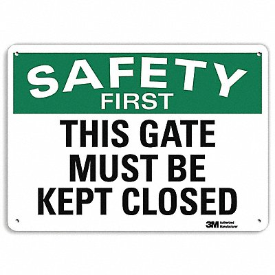Safety First Sign 7 in x 10 in Aluminum