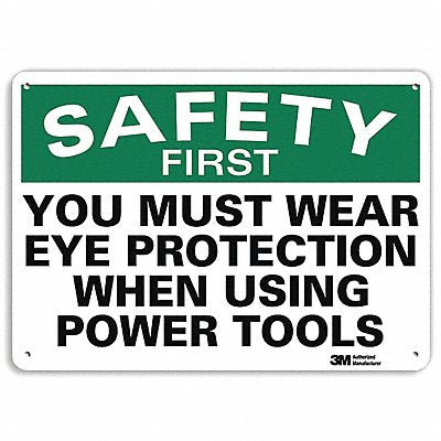 Safety Sign 10 in x 14 in Plastic