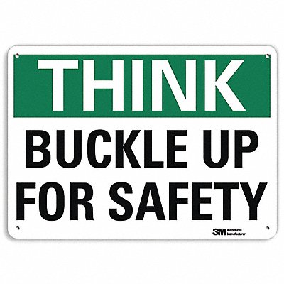 Rflctv Seat Belts Sign 7 in x 10 in Alum