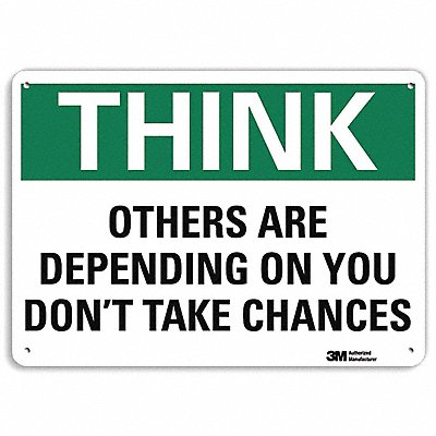 Think Sign 7 in x 10 in Aluminum