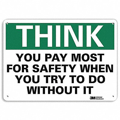 Safety Sign 10 in x 14 in Plastic