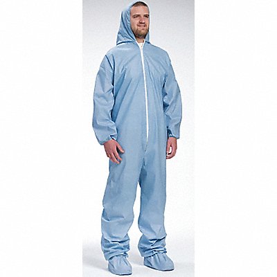 Hooded Coverall w/ Boots Blue 2XL PK25