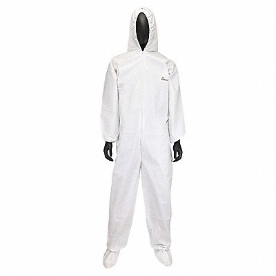 Hooded Coverall w/ Boots White XL PK25