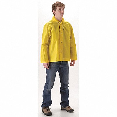 Rain Jacket with Hood L PU/Nylon 30inL