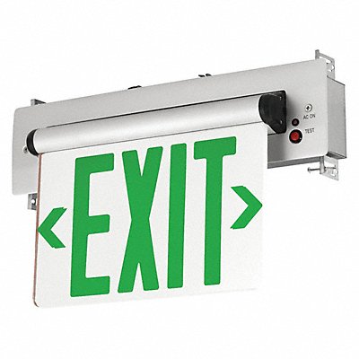 Edge-Lit Exit Sign LED BatteryBackUp Grn