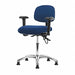 Fabric ESD Chr Desk Arms Glides Blue