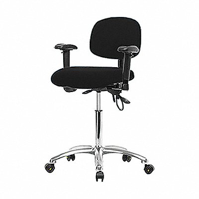 Fab ESD Chr Med Tilt Arms Cstrs Blk