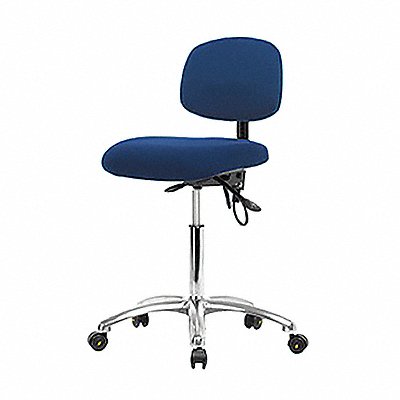 Fabric ESD Chair Med Casters Blue