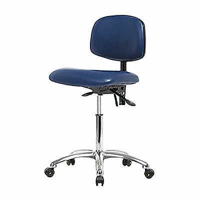 Vinyl ESD Chair Med Tilt Cstrs Blue