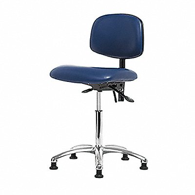 Vinyl ESD Chair Med Bench Glides Blue