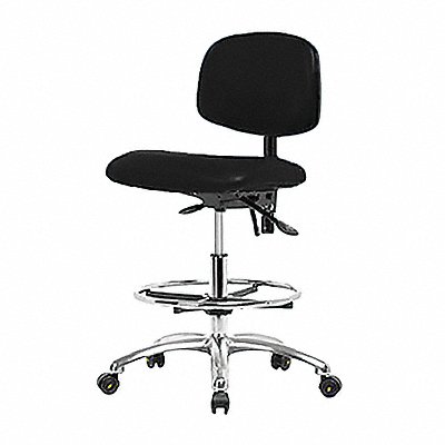 Vinyl ESD Chair Med FR Casters Black