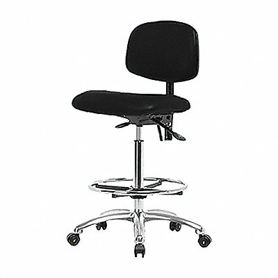 Vinyl ESD Chair High FR Casters Blk