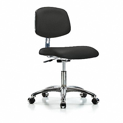 CR Vinyl Chair Chrome Desk Cast Blk