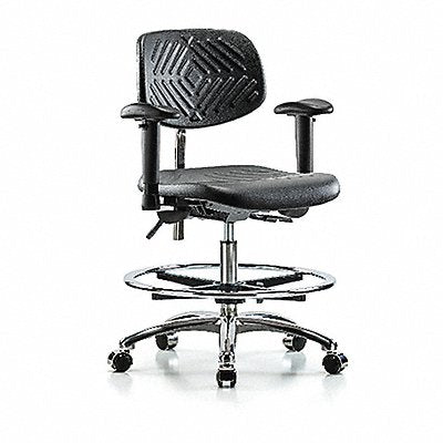 Poly CR Chair Med AA FR Cast Blk