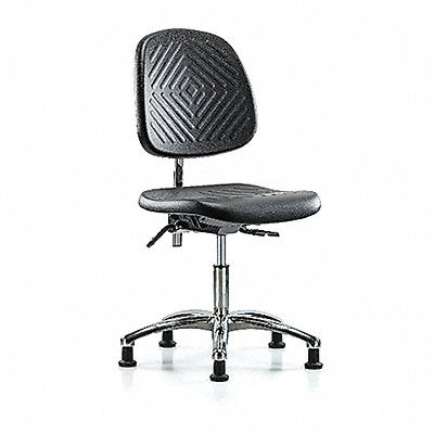 Poly CR Chair Low Med Back Stat Blk