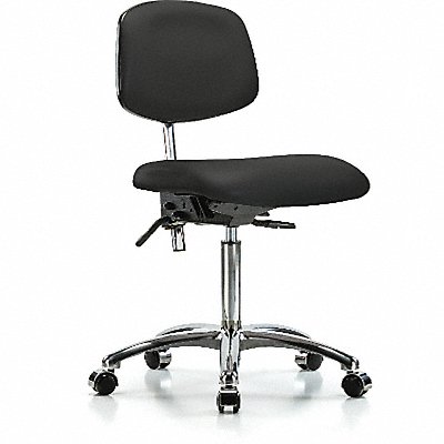Vinyl Clean Room Chair Med Cast Blk