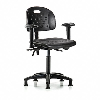 Poly Chair Med Arms Glides Black