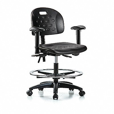 Poly Chair Med AA FR Casters Black