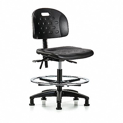 Poly Chair Med FR Glides Black Poly