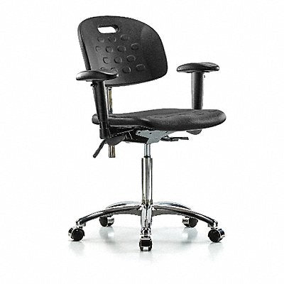 Poly CR Chair Med Arms Casters Blk