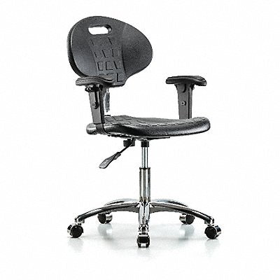 Erie Poly CR Chr Desk Arms Cast Blk