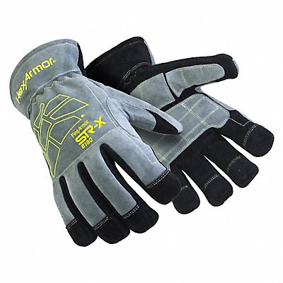 Glove Cow Leather 76N Grey/Black PR L