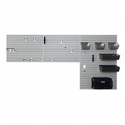 Slatwall Kit 3/4inx72inx12 ft Silver