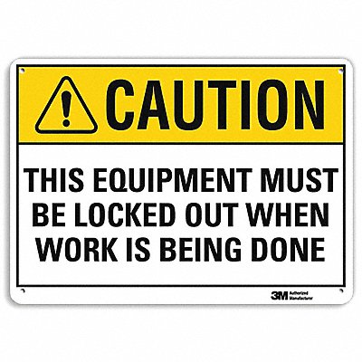 Caution Sign 7 in x 10 in Aluminum