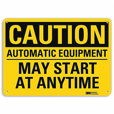 Caution Sign 7 in x 10 in Aluminum