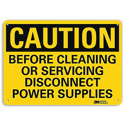 Caution Sign 7 in x 10 in Aluminum