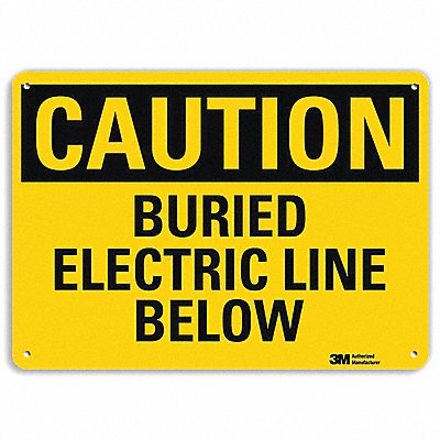 Caution Sign 7 in x 10 in Aluminum