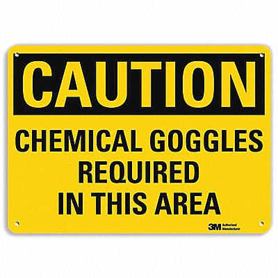 Caution Sign 7 in x 10 in Aluminum