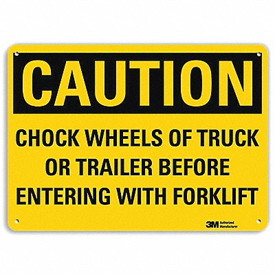 Caution Sign 10 inx14 in Aluminum