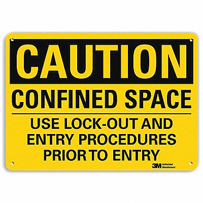 Caution Sign 10 inx14 in Aluminum