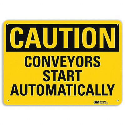 Caution Sign 7 in x 10 in Aluminum