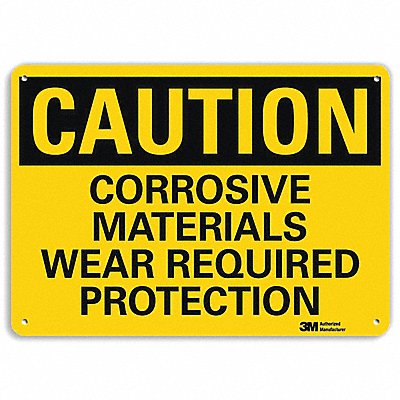 Caution Sign 7 in x 10 in Aluminum
