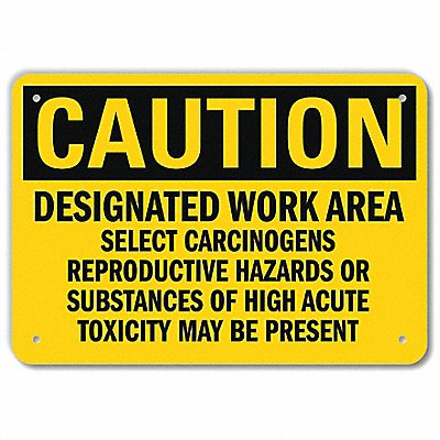 Caution Sign 7 in x 10 in Aluminum